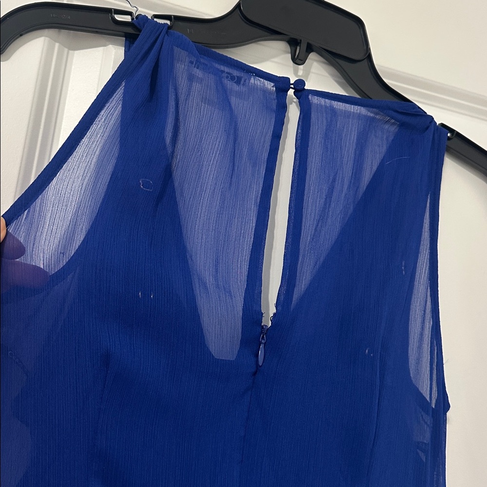 Calvin Klein Royal Blue Sheer Top - Picture 6 of 7